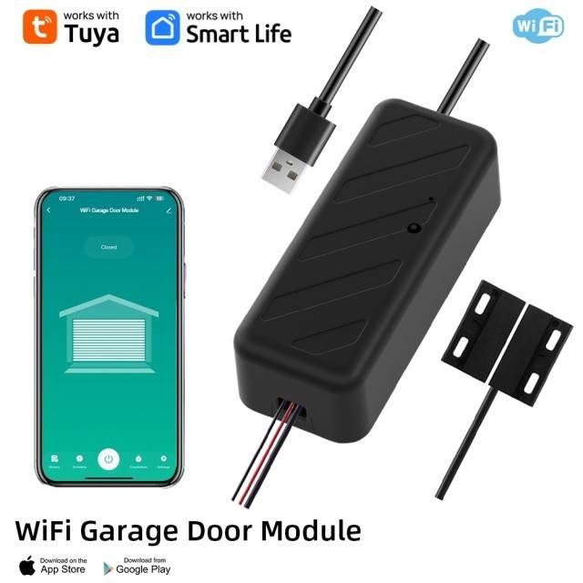 Releu inteligent PNI SmartHome RG121 cu Wi-Fi pentru comanda deschidere usa garaj/poarta, compatibil cu aplicatia Tuya, alimentare 5 V