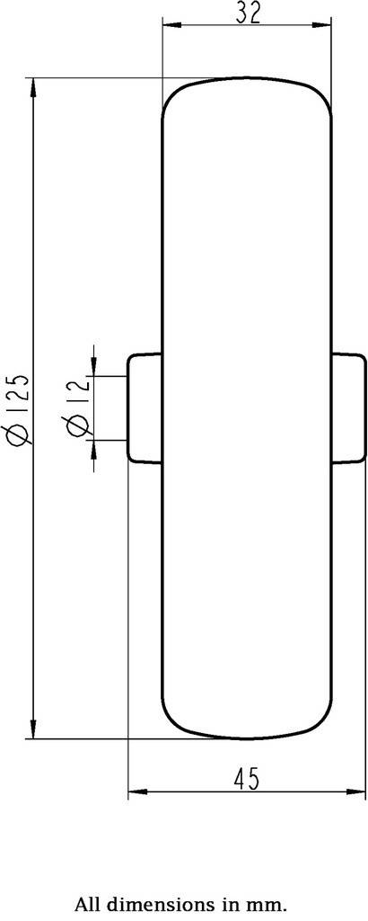 Roată de 125 mm cu cauciuc termoplastic gri conductiv electric pe centru din polipropilenă