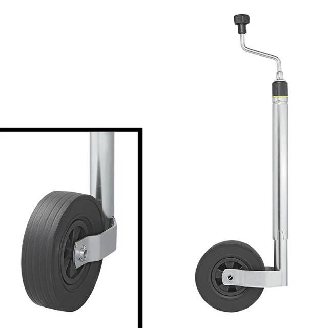 Roata de sprijin / manevra, teava de 48mm / anvelopa cauciuc plin 220 x 65 mm