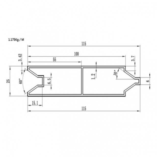 SCANDURI ALUMINIU PROFIL V (parabiciclisti) 3208mm
