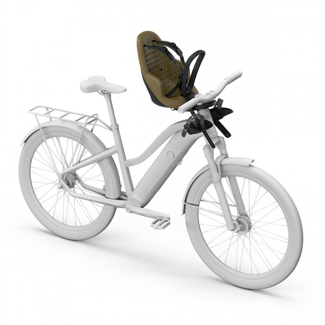 Scaun pentru copii, cu montare pe bicicleta in fata - Thule Yepp 2 Mini Front mounted, Nutria Green