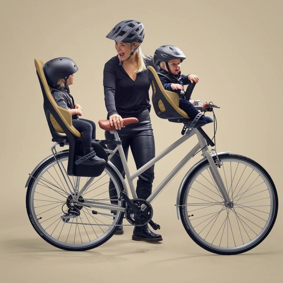 Scaun pentru copii, cu montare pe bicicleta in fata - Thule Yepp 2 Mini Front mounted, Nutria Green