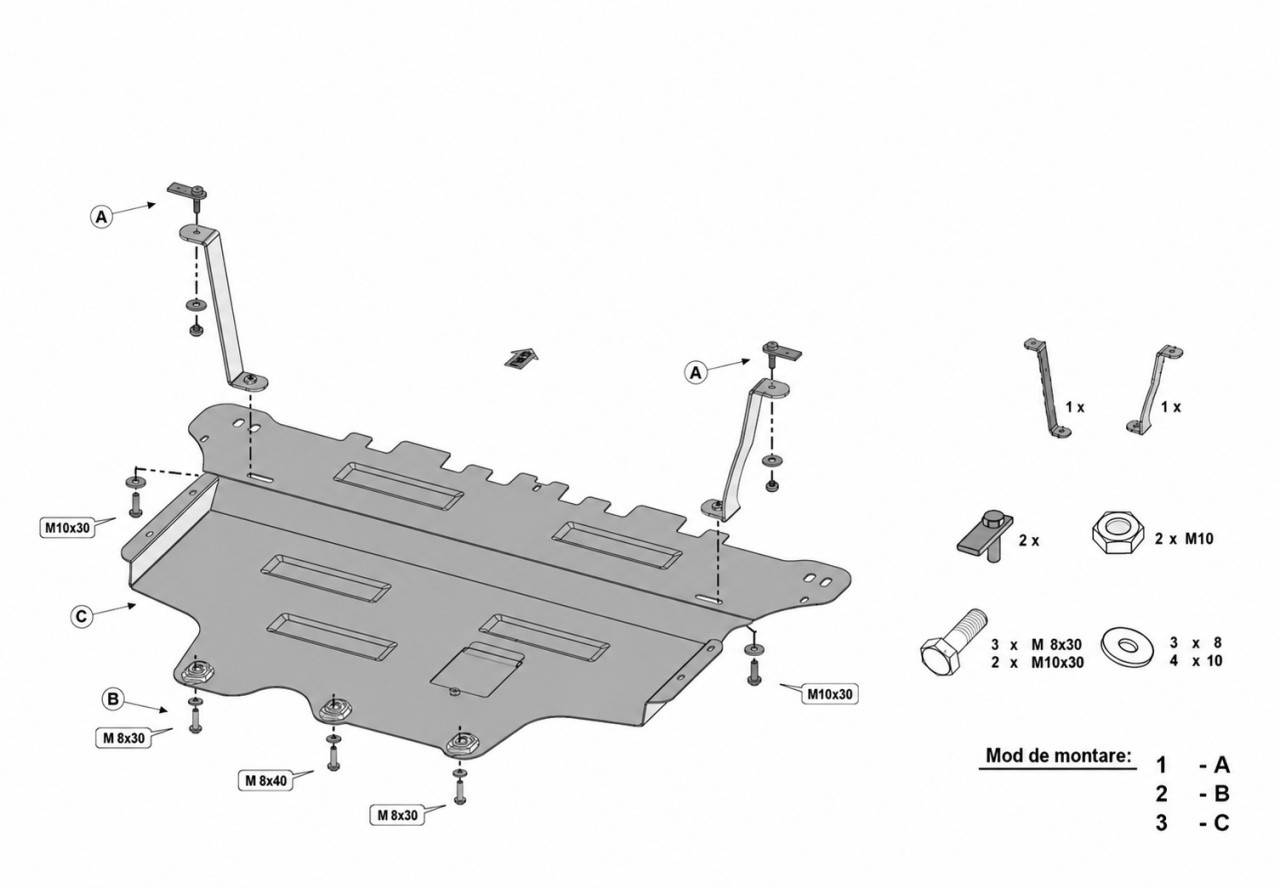 Scut motor VAG - Ford 2012-2025 Aluminiu