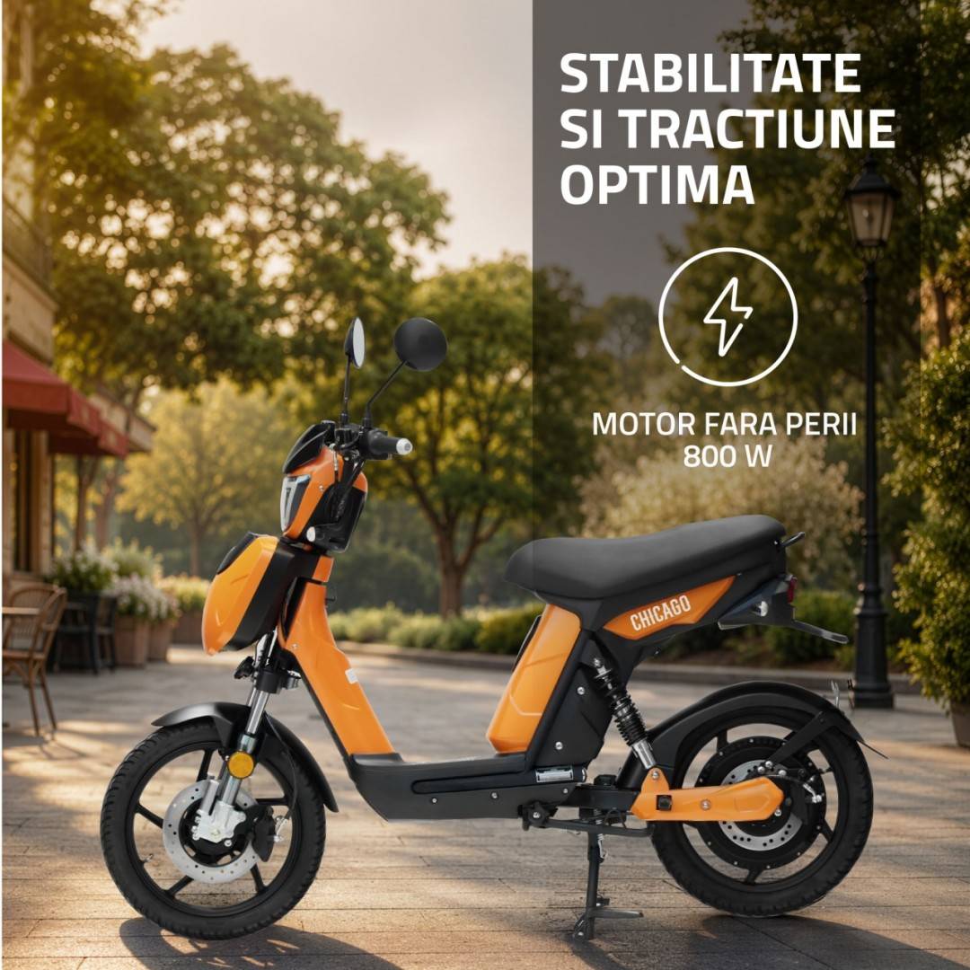 Scuter electric Samus Chicago-18T800-48V26-Portocaliu CIV INCLUS