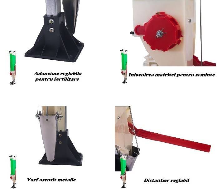 Semanator manual pentru seminte (cu dispenser pentru fertilizator)