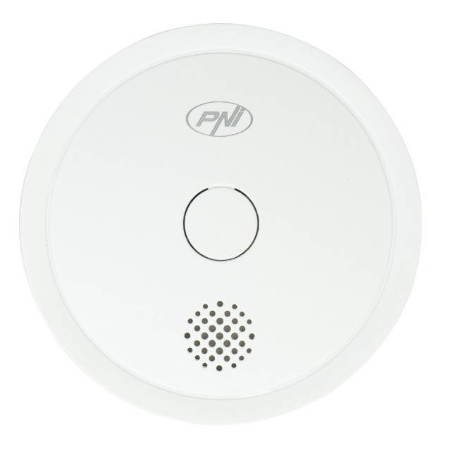 Senzor de fum PNI SafeHouse HS261 cu Wi-Fi, control din aplicatia Tuya Smart, alimentare baterie 3V, 85dB, alarma sonora si vizuala, alarma