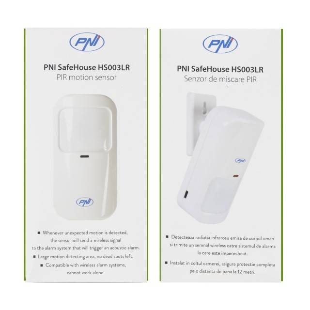 Senzor de miscare PIR PNI SafeHouse HS003LR fara fir pentru sisteme de alarma wireless