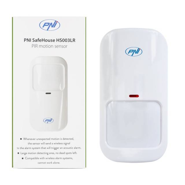 Senzor de miscare PIR PNI SafeHouse HS003LR fara fir pentru sisteme de alarma wireless