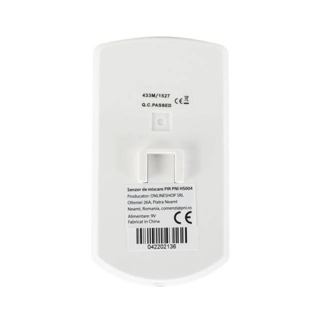 Senzor de miscare PIR PNI SafeHouse HS004, pentru sisteme de alarma wireless, cu imunitate la animale, sensibilitate reglabila