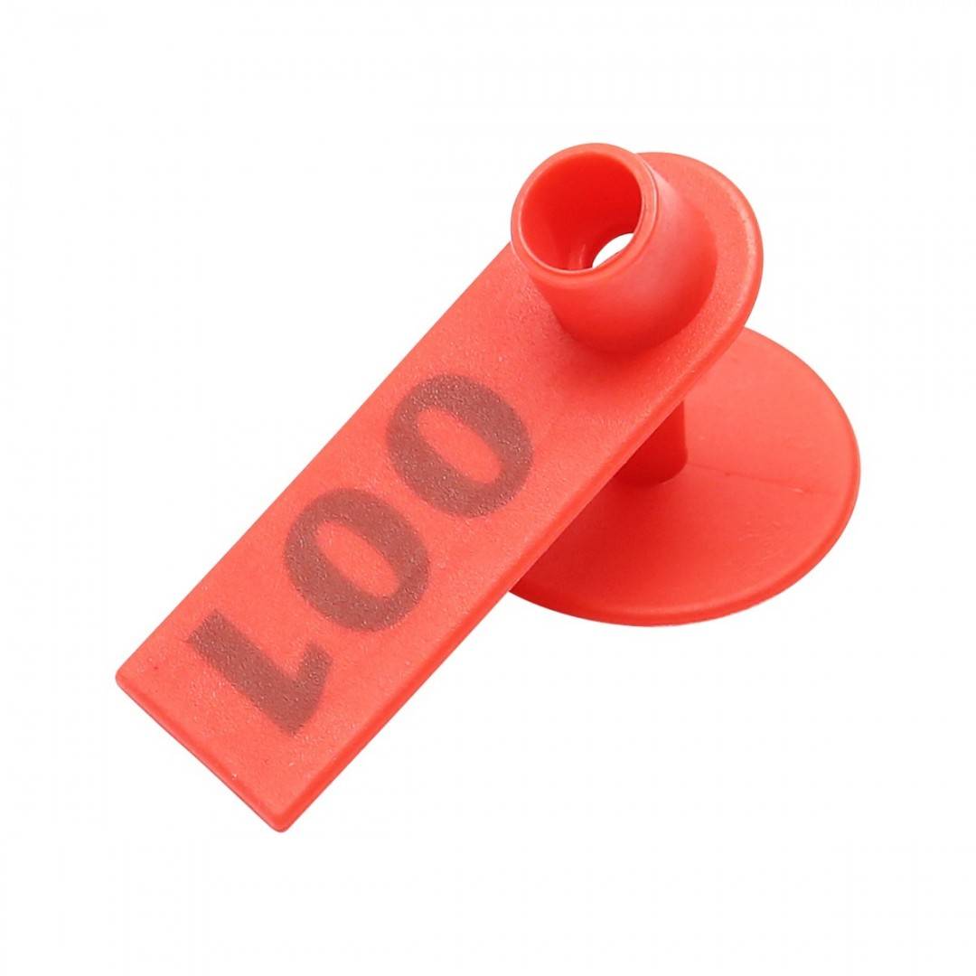 Set 100 crotalii numerotate 001 -100 rosii pentru capre, oi Breckner Germany