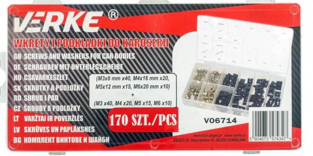 Set 150 buc Suruburi si saibe caroserii VERKE