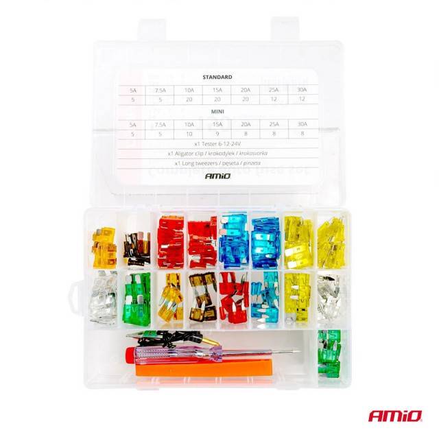 Set 150 sigurante plate mari si mici, cu extractor si creion tensiune