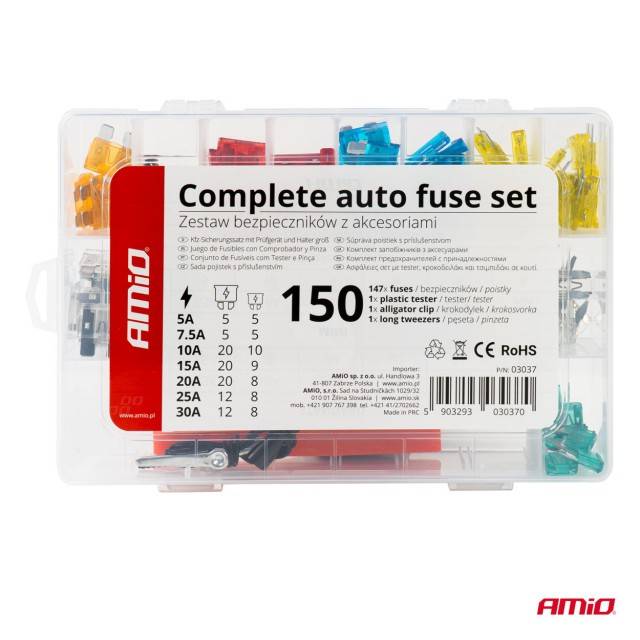 Set 150 sigurante plate mari si mici, cu extractor si creion tensiune