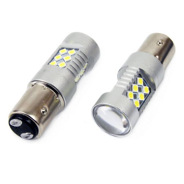 Set 2 becuri auto cu LED CANBUS - AMIO 12-24V, BA15D P21W-5W, 24 SMD 3030