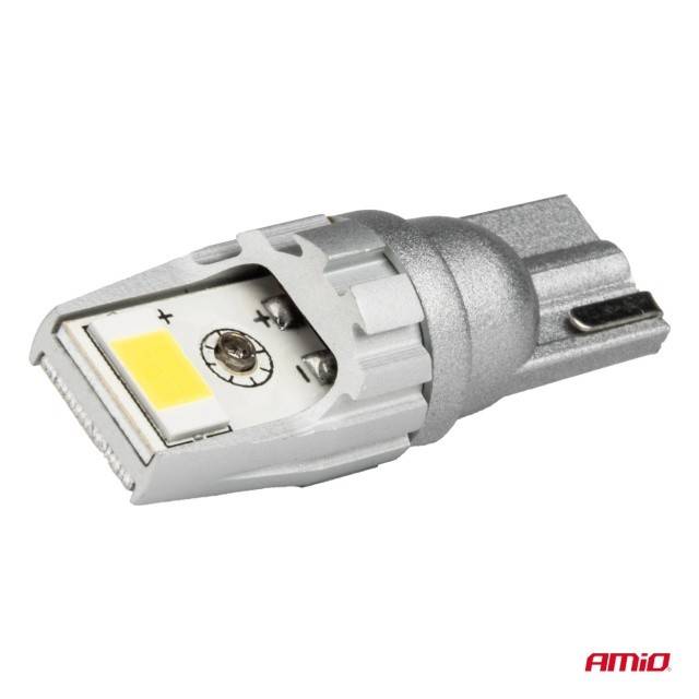 Set 2 becuri auto LED CANBUS alb T10 W5W 2SMD 3570 12V 24V