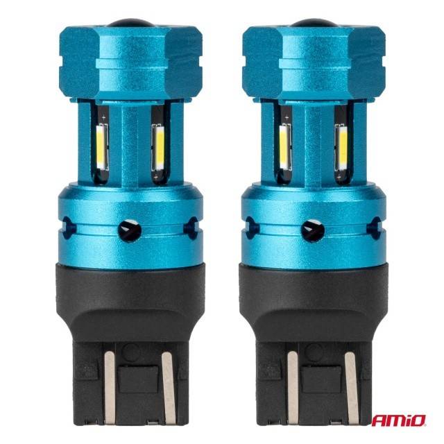 Set 2 becuri auto LED CANBUS alb T20 7443 W21/5W 4SMD 1860 12V 24V