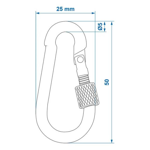 Set 2 buc Carabina metalica 5x50mm cu prindere de siguranta