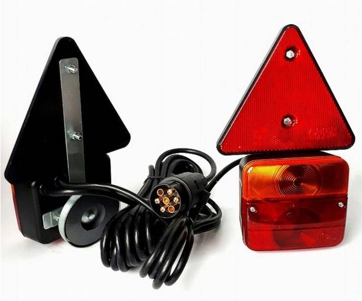 Set 2 lampi remorca, cablu si prindere magnetica 12V