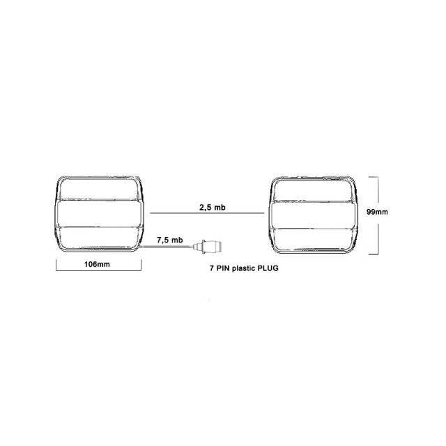 Set 2 lampi remorca cu LED, cablu si prindere magnetica