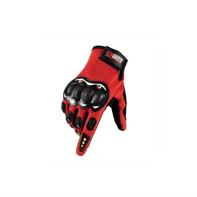 Set 2 manusi moto rosii, deget touchscreen