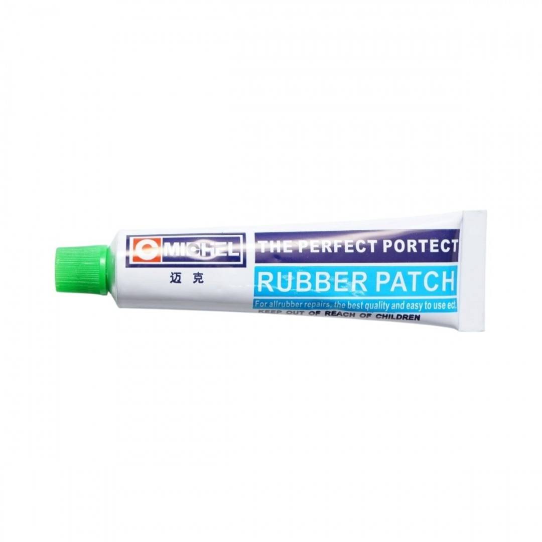 Set 20 petice vulcanizare rotunde 25mm, 32mm, 42mm, 50mm + 1 tub adeziv 20ml pentru camere de aer Michel