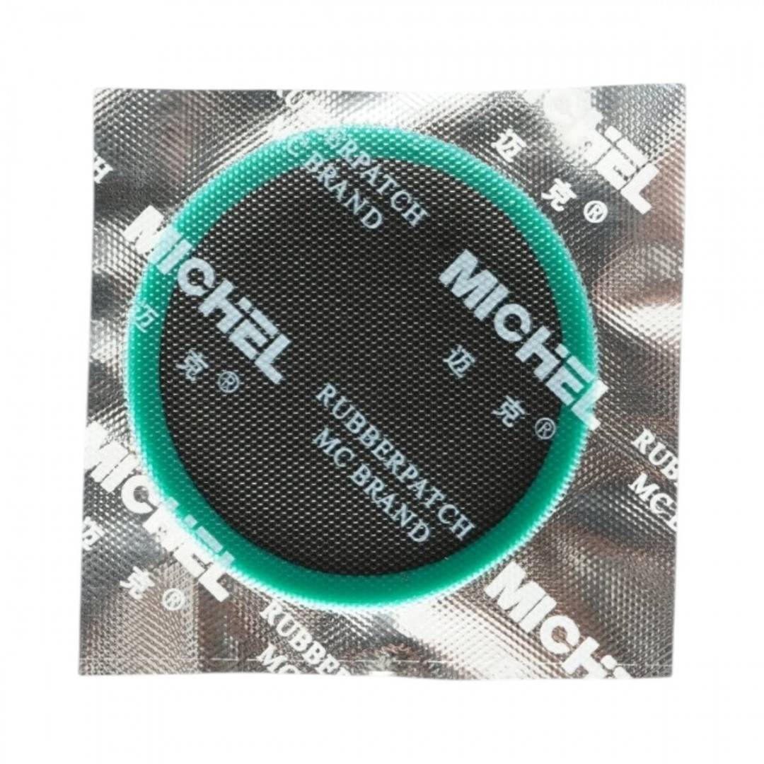Set 20 petice vulcanizare rotunde 25mm, 32mm, 42mm, 50mm + 1 tub adeziv 20ml pentru camere de aer Michel