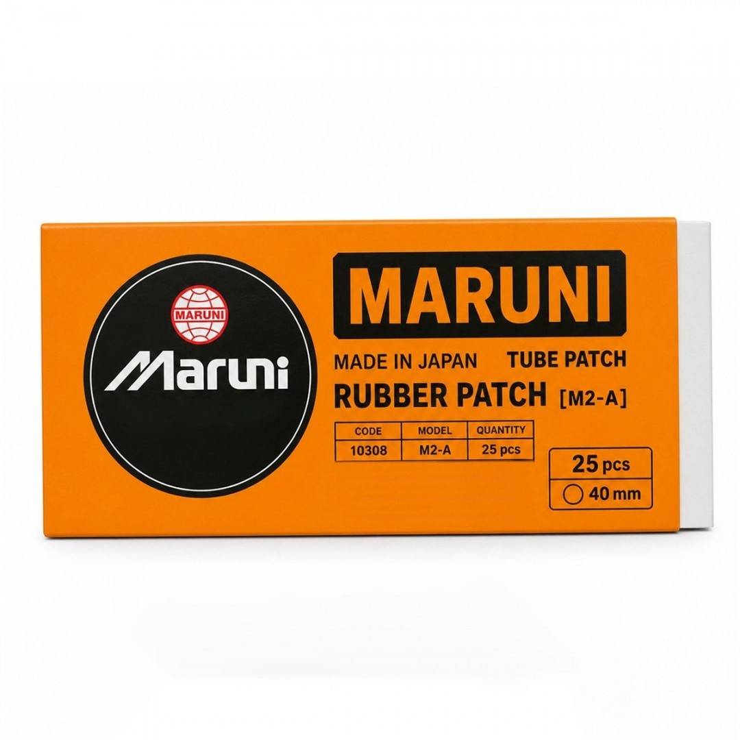 Set 25 petice vulcanizare rotunde 40mm + 1 tub adeziv Super Valcarn G 22ml pentru camere de aer M2-A Maruni made in Japan