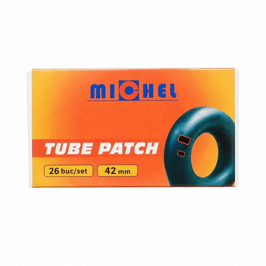 Set 26 petice vulcanizare rotunde 42mm + 1 tub adeziv 20ml pentru camere de aer Michel