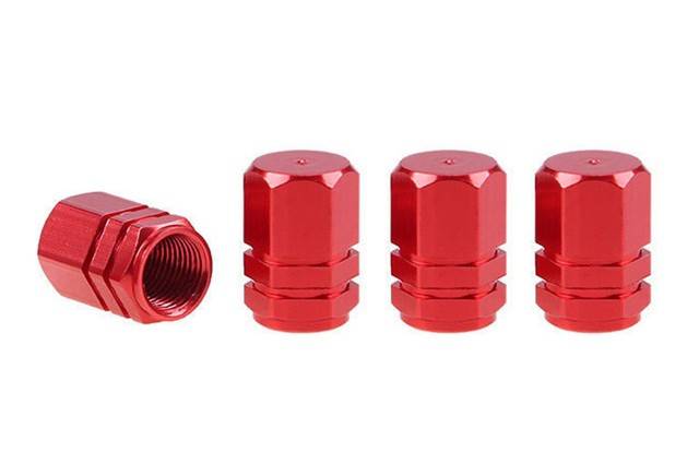 Set 4 capace pentru valva din aluminiu rosu