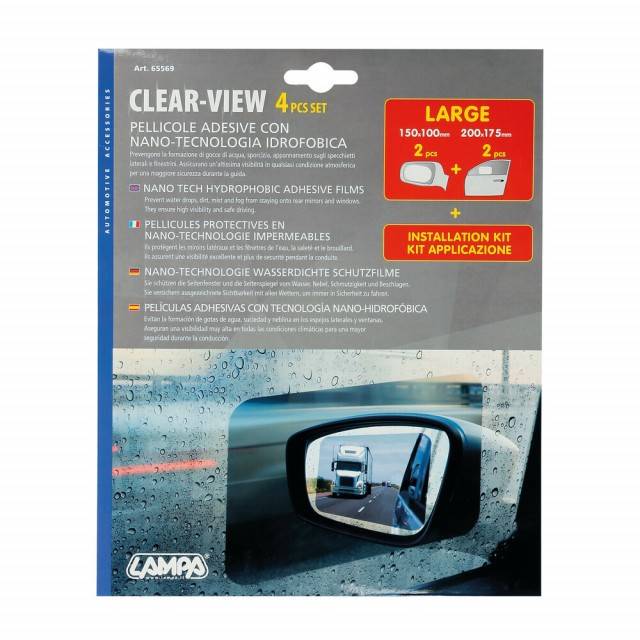 Set 4 folii universale pentru oglinzi sau geamuri auto antiaburire, anti stropire