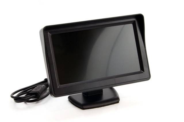 Set 4 senzori parcare, albi, cu camera, monitor 4.3 si buzzer