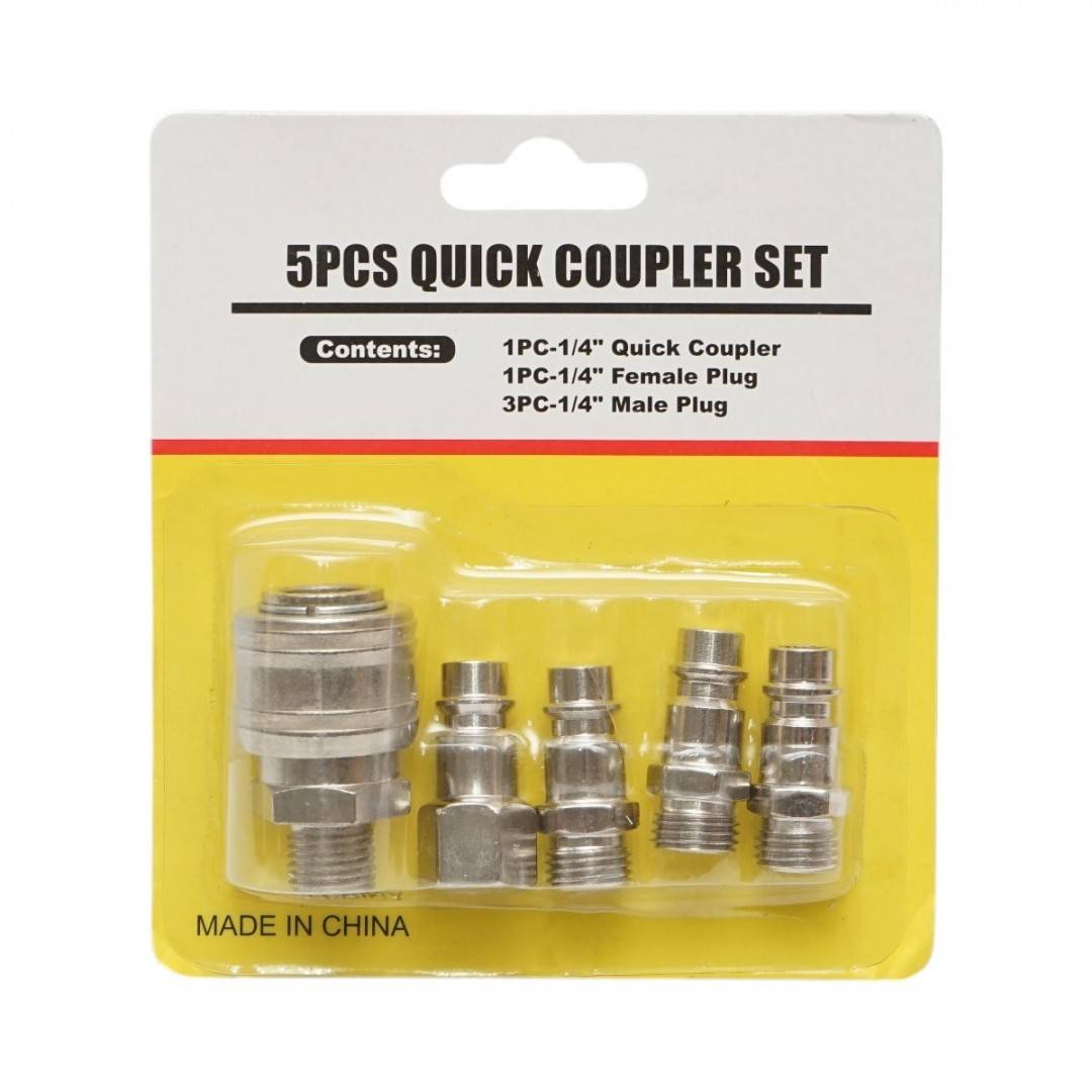 Set 5 cuple rapide 1/4 pentru furtunuri aer comprimat si scule pneumatice