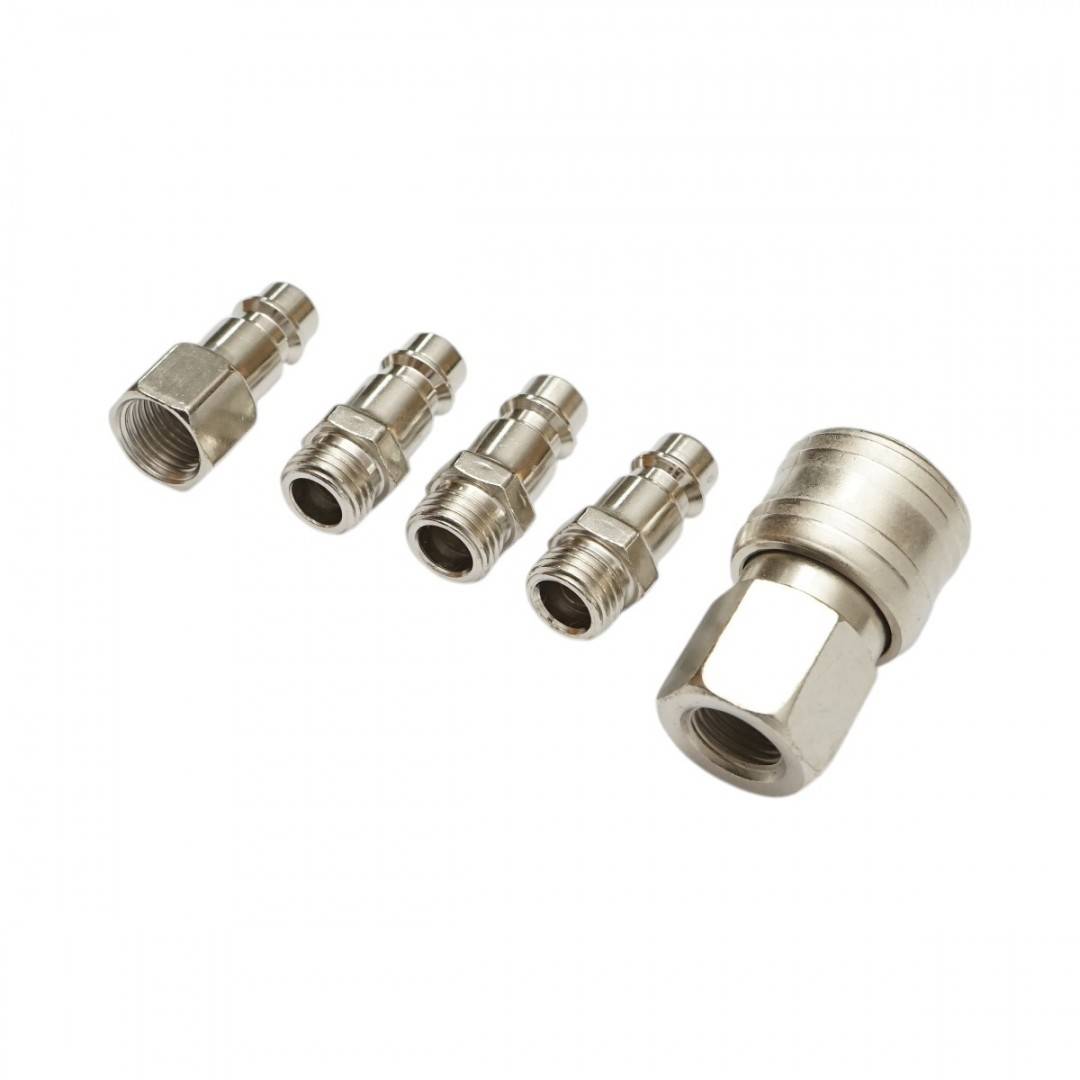 Set 5 cuple rapide 1/4 pentru furtunuri aer comprimat si scule pneumatice