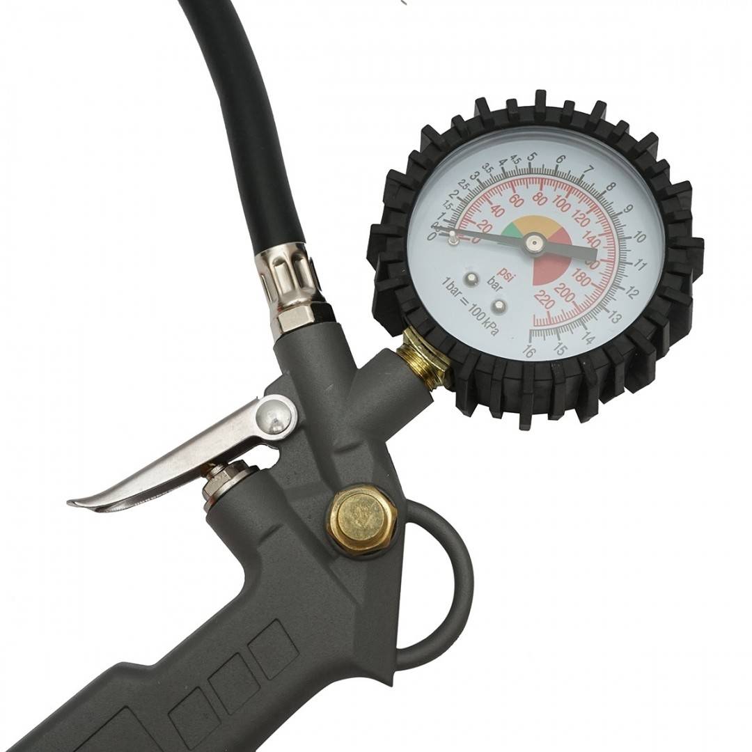 Set 5 piese aer comprimat cu furtun spiralat 5m, pistol spalat, vopsit, umflat si suflat aer Breckner Germany