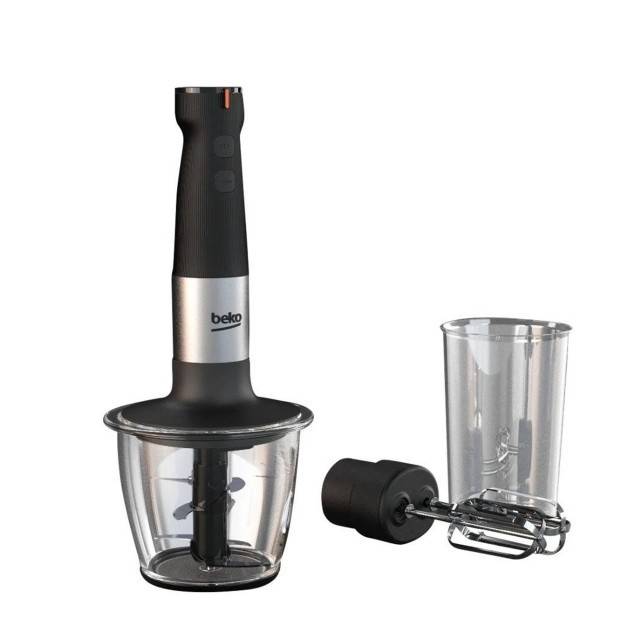 Set blender de mana Beko HBA81762BX, 750W, 12 trepte de viteza +Turbo, 1 l, 5, negru/argintiu