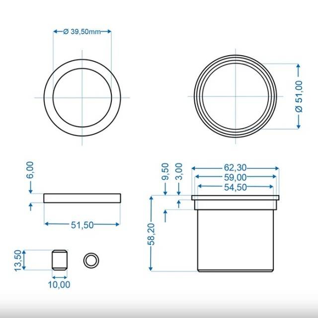 Set bucse alunecare pentru axul de franare pentru Knott KF27A - KF30C - KRV30B - KRV30A/B