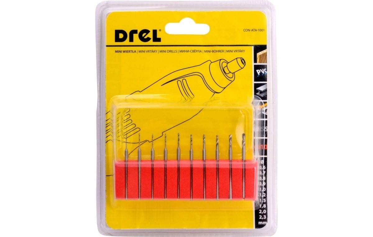 Set burghie Drel Mini Grinder 0,6-2,3 mm, 10 buc