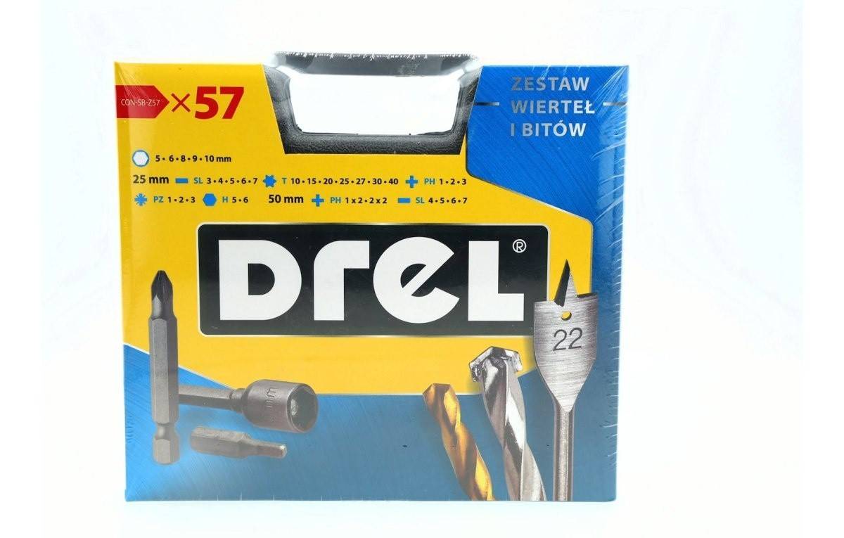 Set burghiu și biți Drel 57 buc.