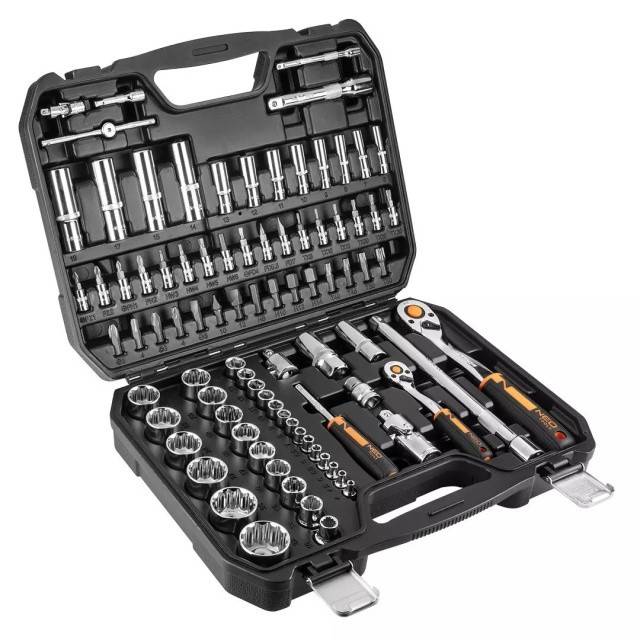 Set chei tubulare 1/4, 1/2, 86 de piese NEO TOOLS , 25 ani GARANTIE