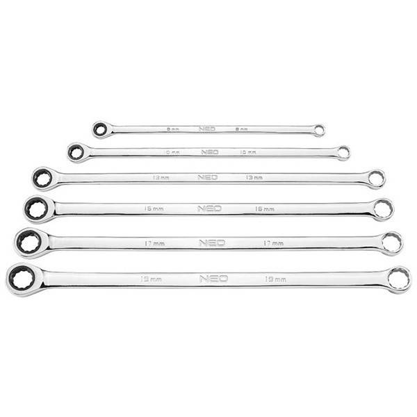 Set cheie combinate inelare cu clichet 8-19mm, set 6 buc