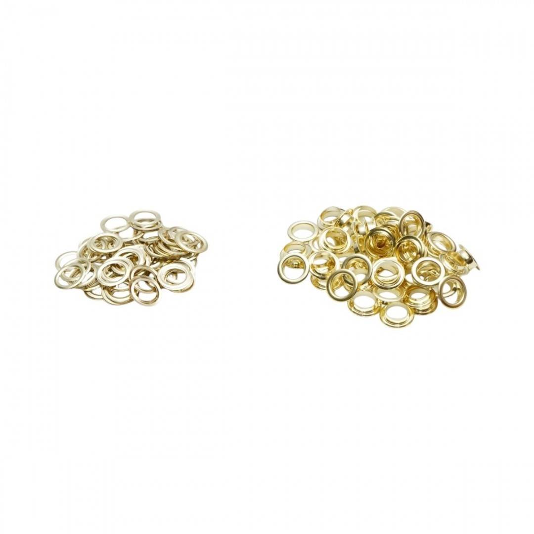 Set cleste montat ocheti metalici + 500 capse 10mm aurii si argintii incluse