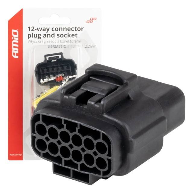 Set conector stecher si priza 12 PIN 2.2mm