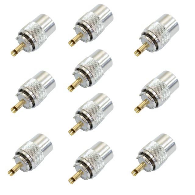 Set cu 10 bucati mufa PNI PL259 pentru cablu RG213 pin central aurit 9 mm