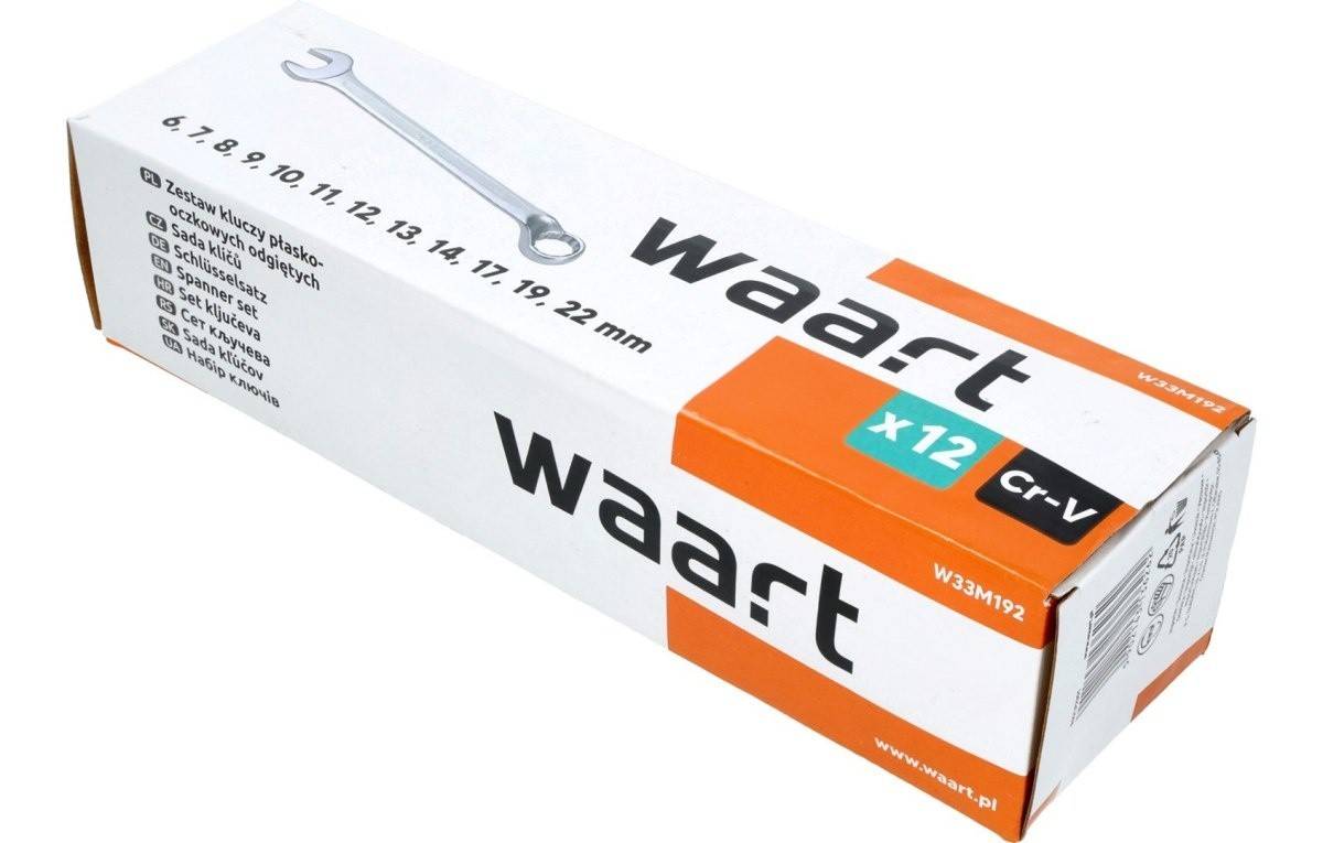 Set de chei fixe cu cap unghiular Waart 6-22 mm, 12 buc.