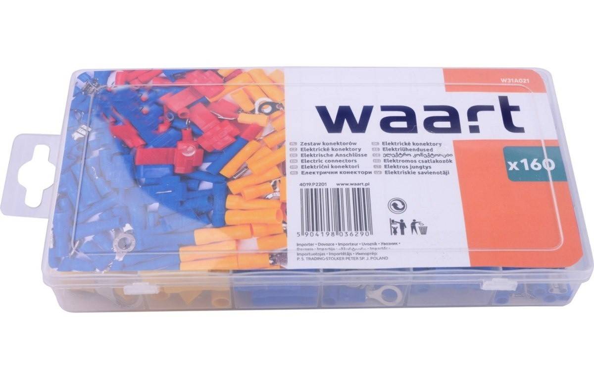 Set de conectori Waart, conectori cu manșon, cutie de plastic, 160 buc.