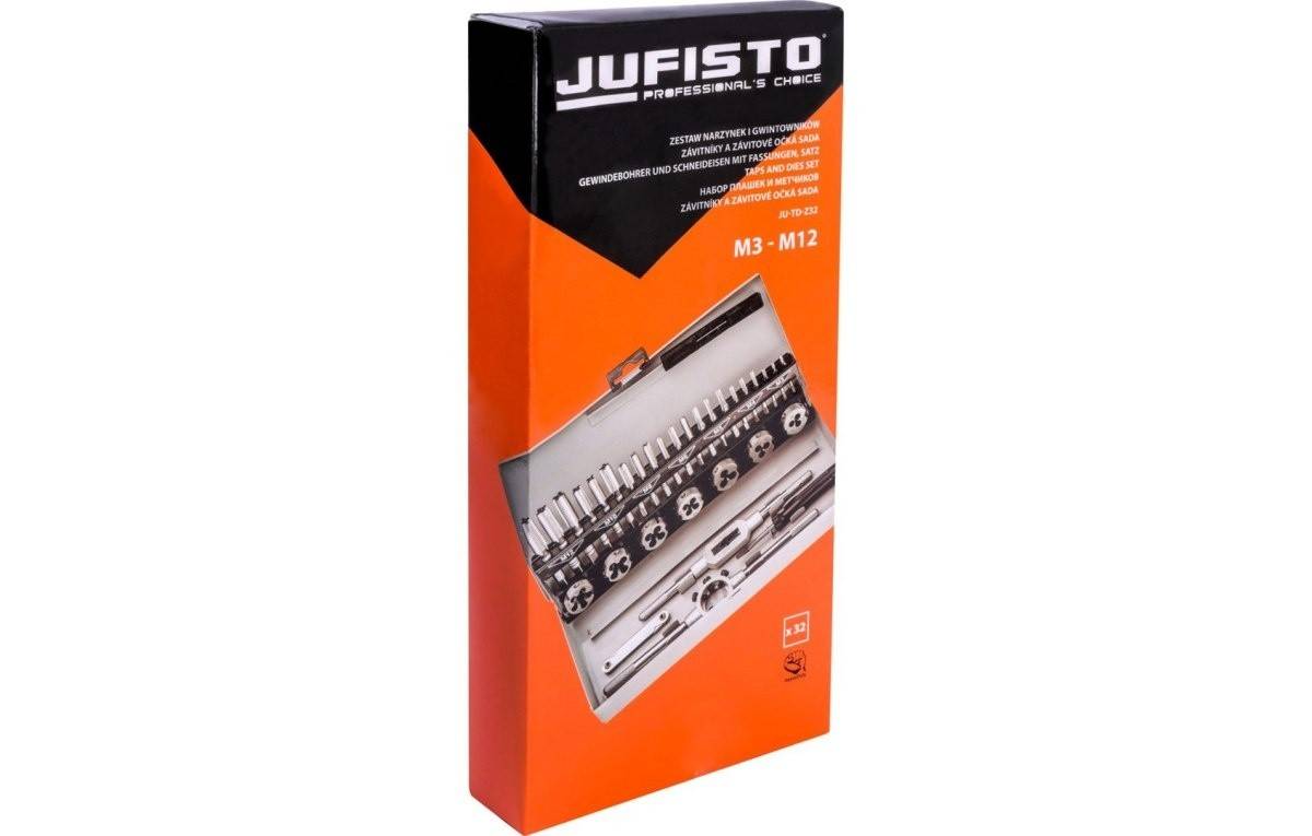 Set de matrițe și tarozi Jufisto M3-M12, 32 buc.