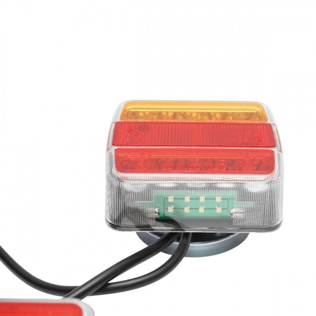 Set lampi LED magnetice 12V pentru remorca, fisa 7 pini, cablu stopuri 2.5m, cablu fisa 7.5m Breckner Germany