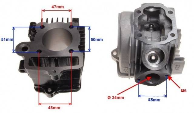 Set motor + chiulasa Cross 4T 70cc