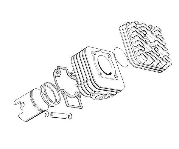 Set motor scuter 2T 80cc Piaggio (racire aer)
