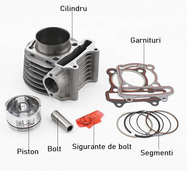 Set motor scuter chinezesc 4T 175cc GY6 (61mm)